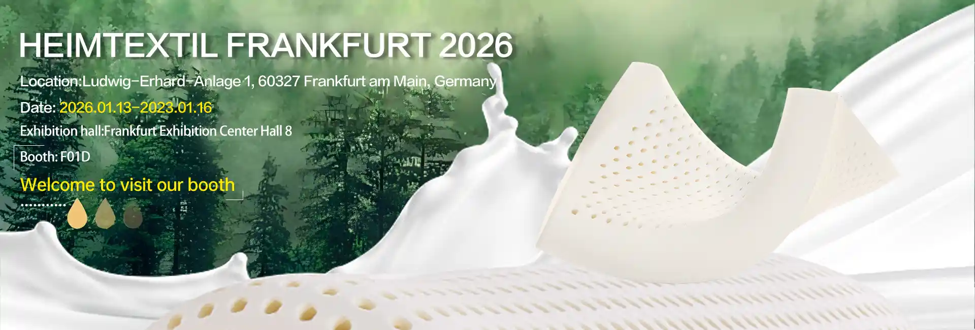 Ste pripravljeni na mednarodni sejem tekstila za dom in komercialo 2026? Obiščite Jiasheng Latex na F01D